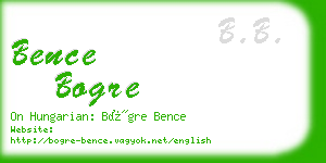 bence bogre business card